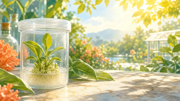 带着白色根系的绿色植物生长在装水的透明玻璃罐中