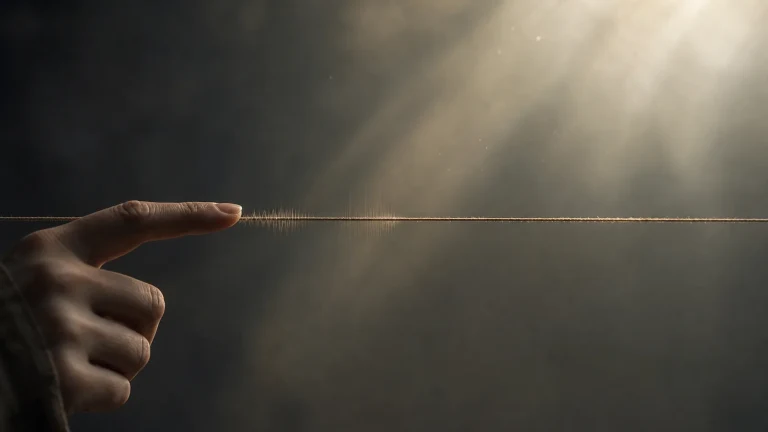 一根手指触碰正在振动的细弦
